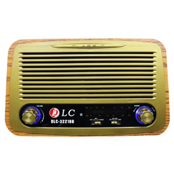 DLC-32218B RADIO BLUETOOTH USB Mp3 SPEAKER  راديو كلاسيكي لون خشبي متوسط الحجم من دي ال سي مع بلوتوث و يواس بي مناسب للغرف والمجالس كديكور فريد 